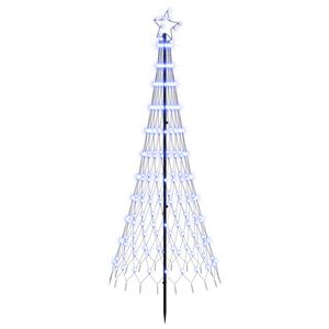 vidaXL LED Christmas Tree EKENAS 180 cm 230 LEDs Blue Steel Black