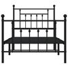 vidaXL Metal Bed Frame without Mattress with Footboard Black 80x200cm