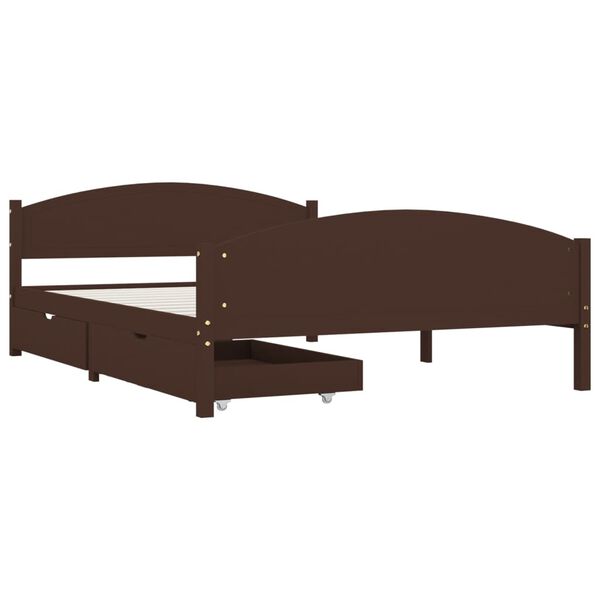vidaXL Bed Frame without Mattress Dark Brown 140x200 cm Solid Wood
