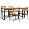 vidaXL 5 Piece Garden Dining Set Solid Wood Acacia and Metal
