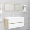 vidaXL Bathroom Furniture Set White and Sonoma Oak Engineered Wood