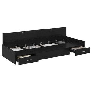 vidaXL Bed Frame with Headboard Black Oak 100 x 200 cm Engineered Wood