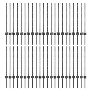 vidaXL Embedded Fence Post 44 pcs Grey 120 cm Powder-Coated Steel