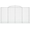 vidaXL Arched Gabion Baskets 5 pcs 300x50x160/180 cm Galvanised Iron