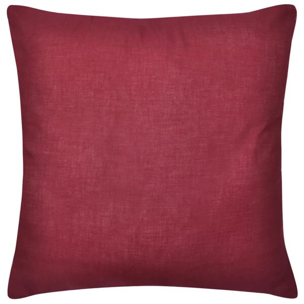 4 Burgundy Cushion Covers Cotton 40 x 40 cm