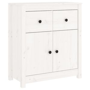 vidaXL Sideboard White 70x35x80 cm Solid Wood Pine