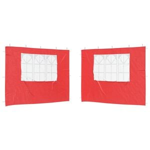 vidaXL Party Tent Sidewall 2 pcs 300 x 195 cm Red PE and Steel