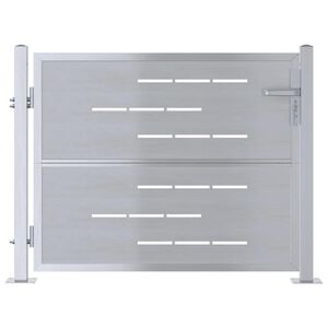 vidaXL Garden Gate 85 x 70 cm Stainless Steel Silver Lockable