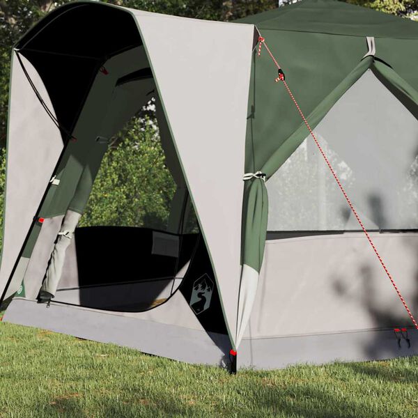 vidaXL Cabin Tent with Roof Green and White 333 x 317 x 194 cm