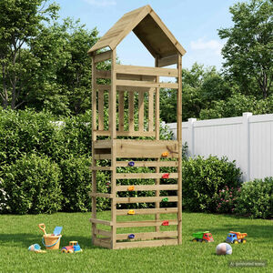 vidaXL Outdoor Play Tower Natural Solid Impregnated Pinewood