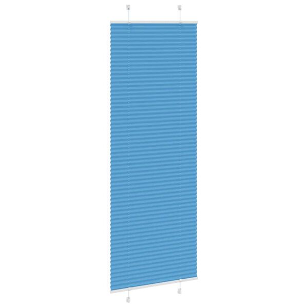 vidaXL Pleated Blind Blue 70x200 cm Fabric Width 69.4 cm Polyester