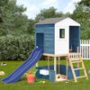 vidaXL Outdoor Playset White and Blue Solid Wood Fir