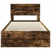 vidaXL Bed Frame with Drawer Smoked Oak 100 x 200 cm Engineer Wood