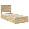 vidaXL Bed Frame with Headboard Sonoma Oak 90 x 190 cm Engineered Wood