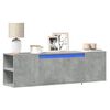 vidaXL TV Wall Cabinet with LED Lights Concrete Grey 135x31x39.5 cm
