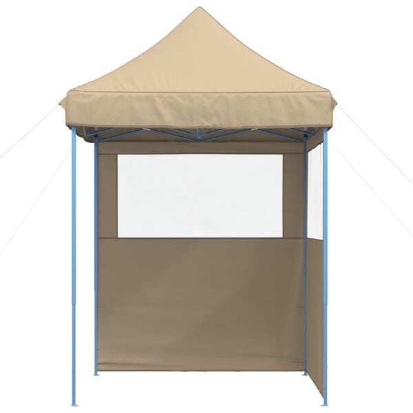 vidaXL Foldable Party Tent Pop-Up with 2 Sidewalls Beige
