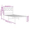 vidaXL Metal Bed Frame without Mattress with Headboard White 90x190cm
