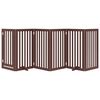 vidaXL Dog Gate with Door Foldable 6 Panels Brown 300 cm Poplar Wood