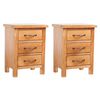 vidaXL Nightstands 2 pcs 40x30x54 cm Solid Oak Wood