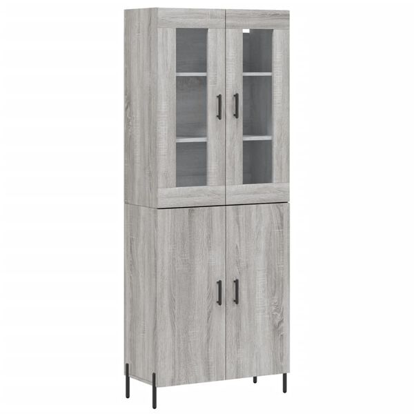 vidaXL Highboard Grey Sonoma 69.5x34x180 cm Engineered Wood