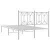 vidaXL Metal Bed Frame without Mattress with Headboard White 120x190cm
