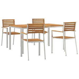 vidaXL Garden Dining Set 5 pcs Brown Solid Acacia Wood