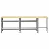 vidaXL Work Bench Set with Shelf with Storage 3 pcs Grey Steel