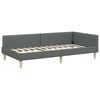 vidaXL Corner Bed Frame with Headboard Dark Grey 90 x 190 cm Fabric