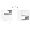 vidaXL Wall-mounted Bedside Cabinets with LED Lights 2 pcs White