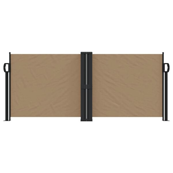 vidaXL Retractable Side Awning Taupe 100x1000 cm