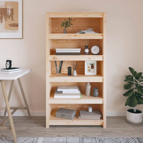 vidaXL Book Cabinet 80x35x154 cm Solid Wood Pine
