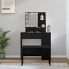 vidaXL Dressing Table Set with LED Black Engineered Wood