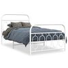 vidaXL Metal Bed Frame without Mattress with Footboard White 100x190cm