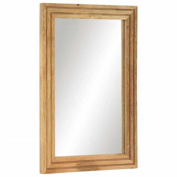 vidaXL Bathroom Mirror 50x70 cm Solid Wood Rough Mango and Glass