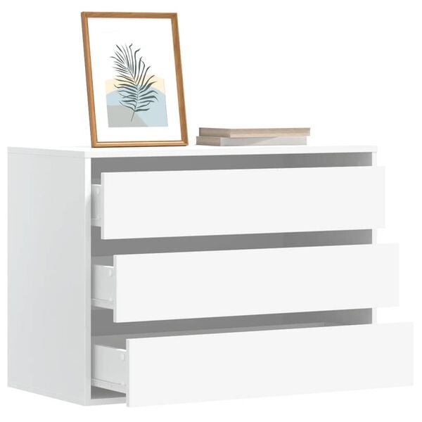 vidaXL Corner Chest of Drawers White 80x41x58 cm Engineered Wood