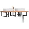 vidaXL Basin Shelf Wall Mounted Steel and Solid Wood Beech