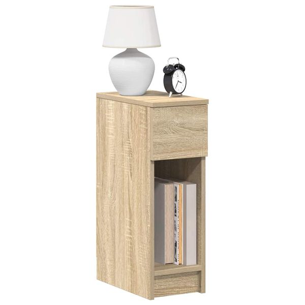 vidaXL Bedside Cabinet with Drawer Sonoma Oak 20x36x60 cm