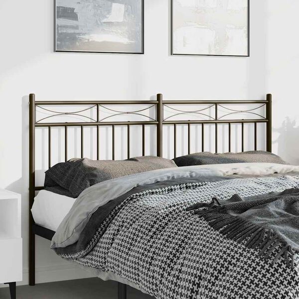 vidaXL Metal Headboard Black 150 cm