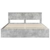 vidaXL Bed Frame with Drawer Concrete Grey 200 x 200 cm Engineer Wood