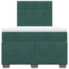 vidaXL Box Spring Bed with Mattress Dark Green 120x190 cm Small Double Velvet