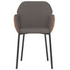 vidaXL Dining Chairs 2 pcs Dark Grey Fabric and Faux Leather