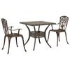 vidaXL Garden Table Set 3 pcs Bronze Cast Aluminium