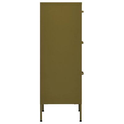 vidaXL Storage Cabinet Olive Green 42.5x35x101.5 cm Steel