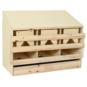 vidaXL Chicken Laying Nest 3 Compartments 93x40x65 cm Solid Pine Wood