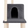 vidaXL Cat Tree with Sisal Scratching Posts Dark Grey 144.5 cm