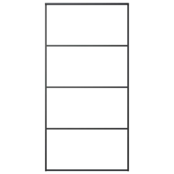 vidaXL Sliding Door Aluminium and ESG Glass 102.5x205 cm Black