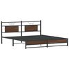 vidaXL Metal Bed Frame without Mattress Brown Oak 183x213 cm
