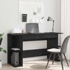 vidaXL Desk with Shelf Black oak 140 x 50 x 75 cm Engineered wood