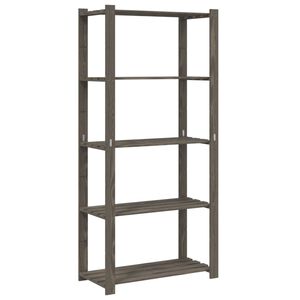 vidaXL 5-Tier Storage Rack Grey 80x38x170 cm Solid Wood Pine