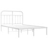 vidaXL Metal Bed Frame without Mattress with Headboard White 120x190cm